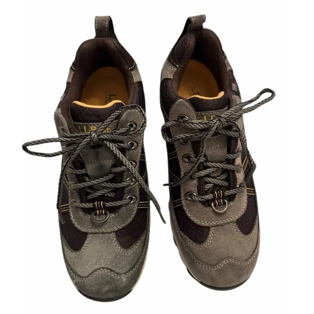 Mens LL BEAN Size 7 Hiking Snow Shoes Sneakers Gray Black